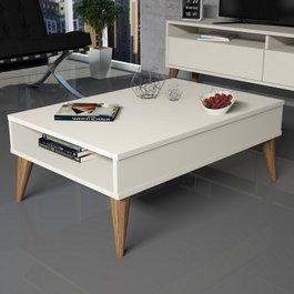 Hanah Home Mesa de Centro Moderna Crema